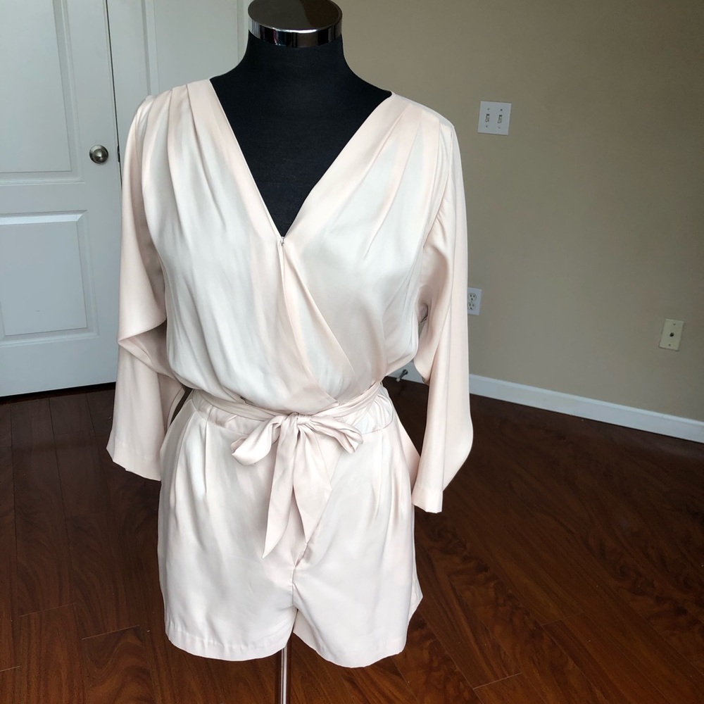 Bcbgeneration Wrap Romper In Cream - image 1
